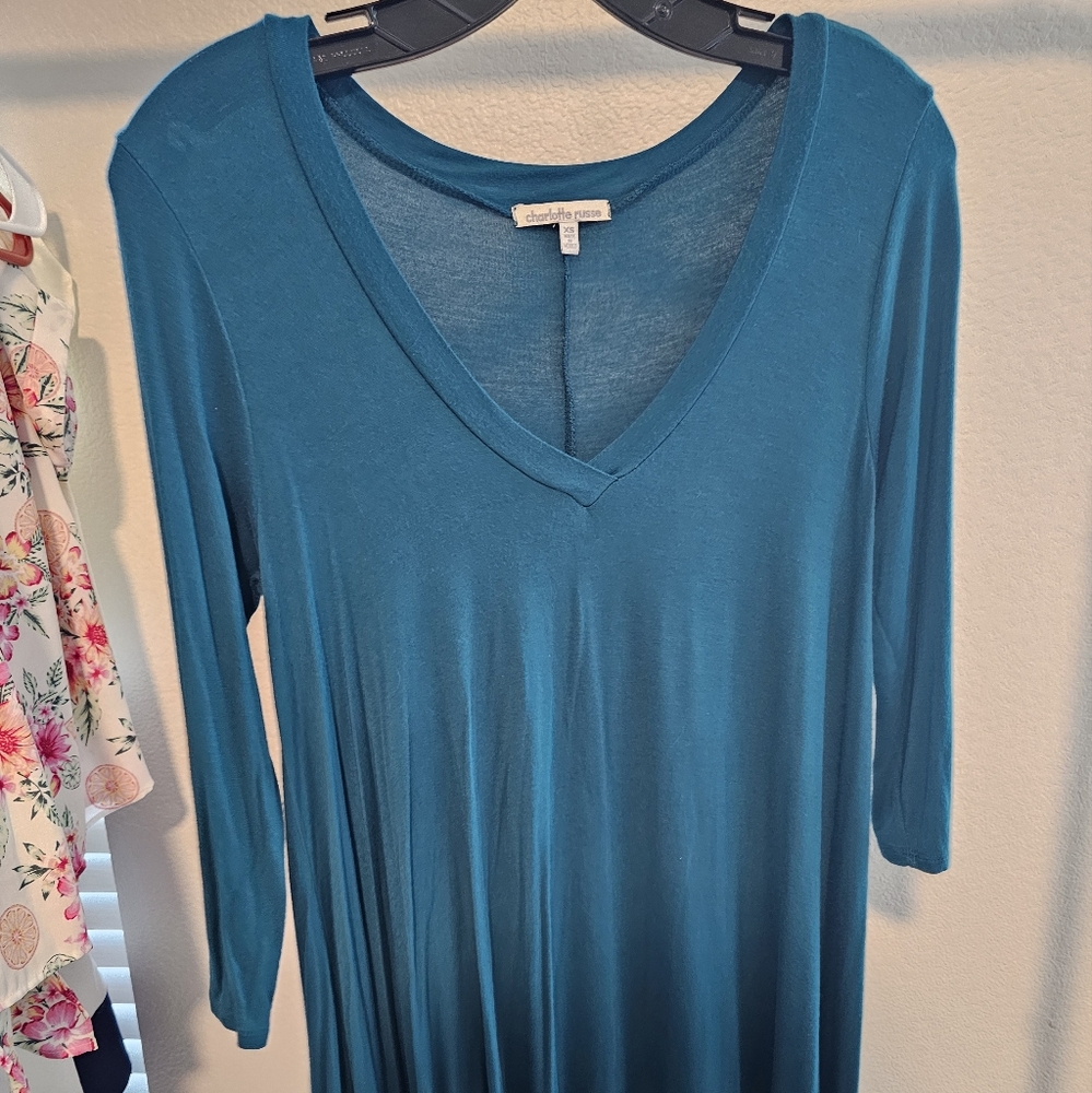 Charlotte Russe Blue A-Line Dolman Sleeve Dress
